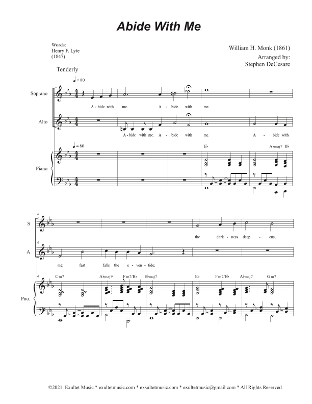 Abide With Me (Duet for Soprano and Alto solo) (arr. Stephen DeCesare)