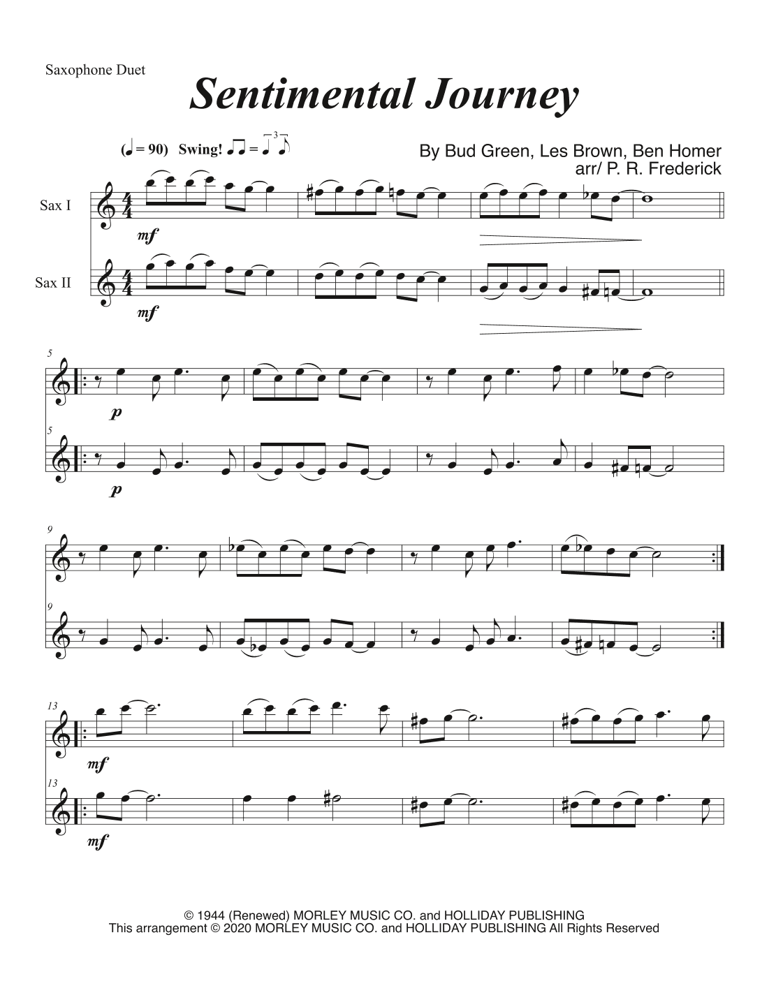 Sentimental Journey (arr. P. R. Frederick)