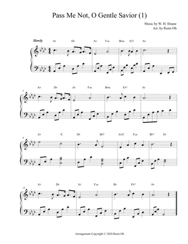 [Pass Me Not, O Gentle Savior] Favorite hymns arrangements with 3 levels of difficulties for beginne (arr. Rumi Oh)