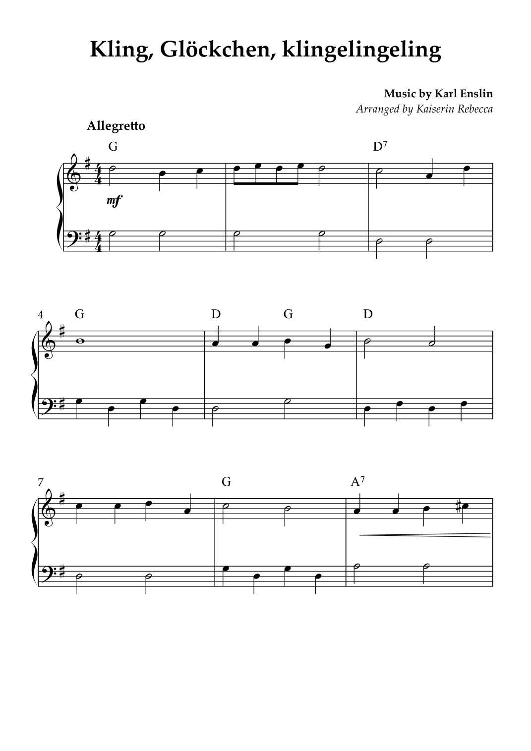 Kling, Glöckchen, klingelingeling (arr. Kaiserin Rebecca)