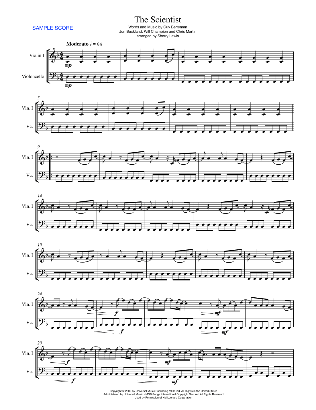 The Scientist (arr. Sherry Lewis)