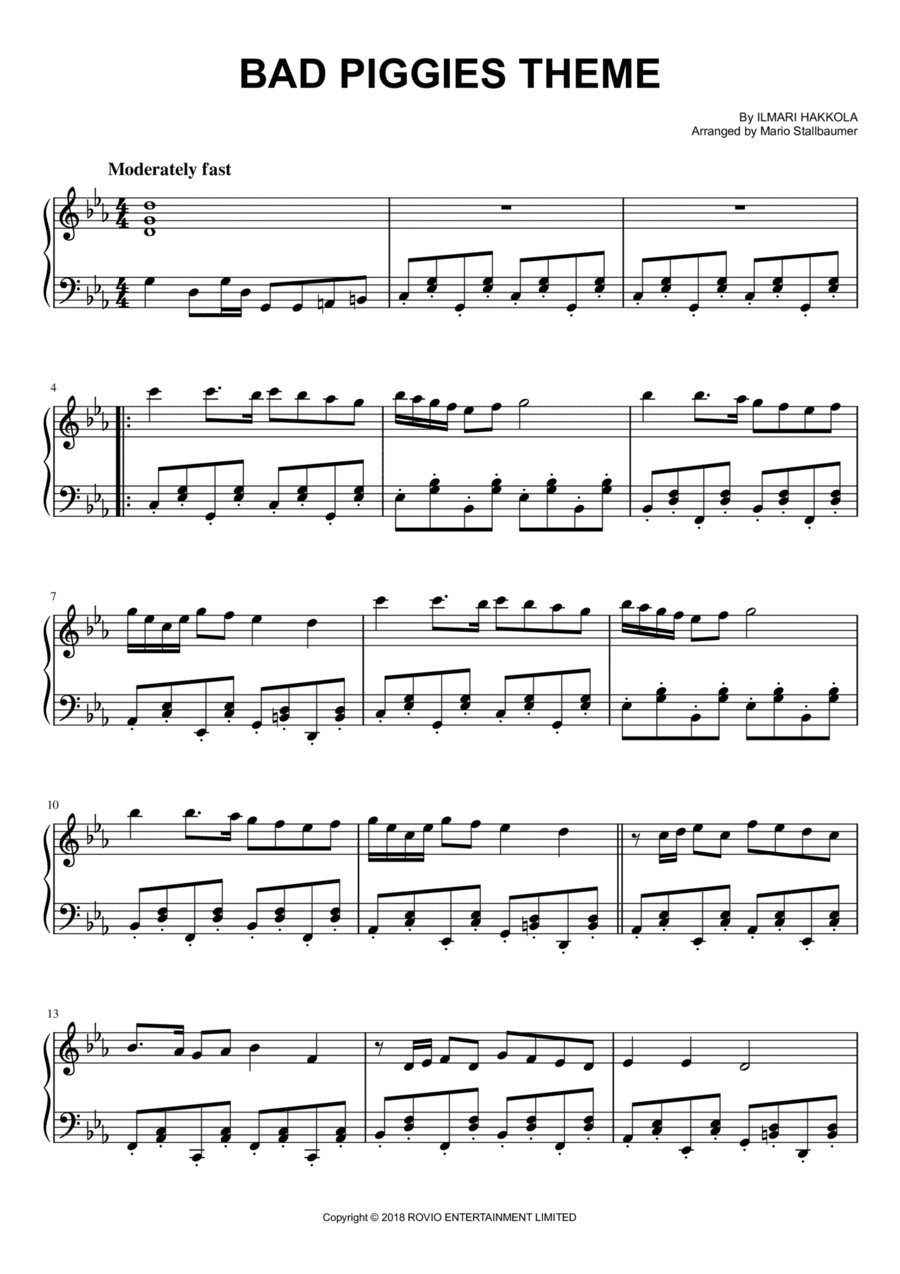 Bad Piggies Theme (arr. Mario Stallbaumer)