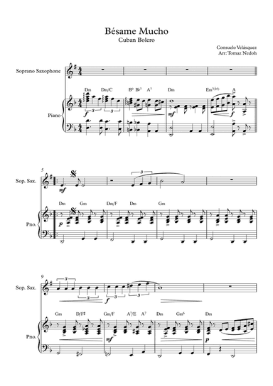 Bésame Mucho (arr. Tomaz Nedoh)