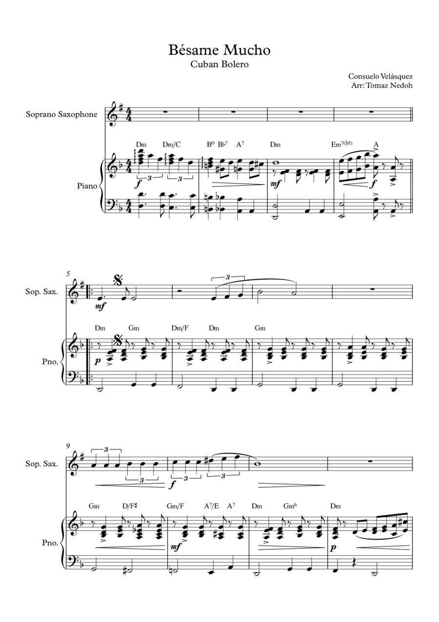 Bésame Mucho (arr. Tomaz Nedoh)