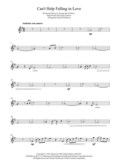 Can't Help Falling In Love (arr. Kaiserin Rebecca)