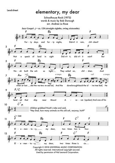 Elementary My Dear (arr. Andrea La Rose)