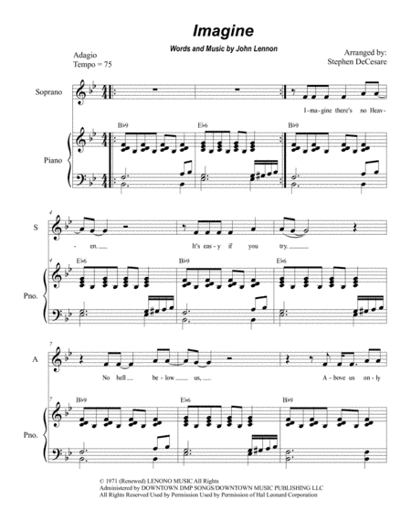 Imagine (arr. Stephen DeCesare)