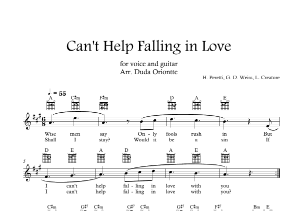 Can't Help Falling In Love (arr. Duda Oriontte)