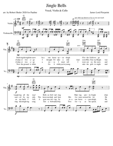Jingle Bells Vocal with Violin, Cello, Horse Effects (arr. Robert Shuler)
