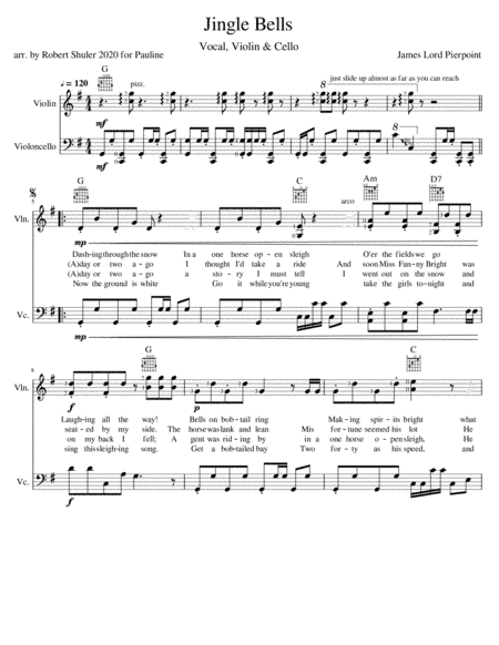 Jingle Bells Vocal with Violin, Cello, Horse Effects (arr. Robert Shuler)