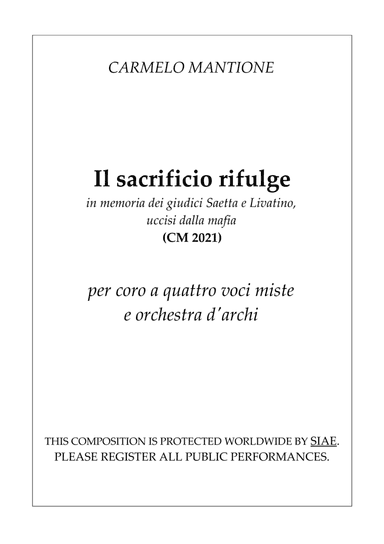 Il sacrificio rifulge