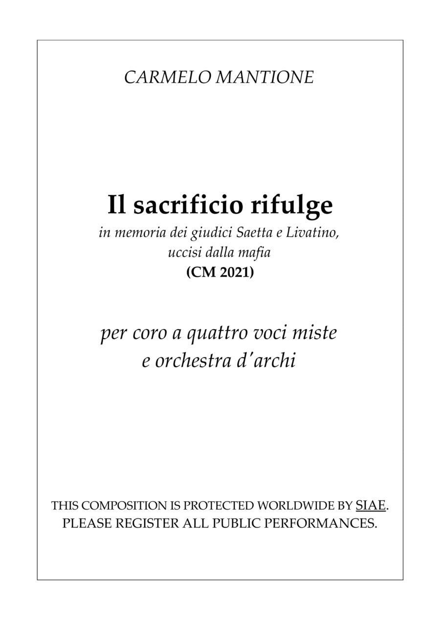 Il sacrificio rifulge