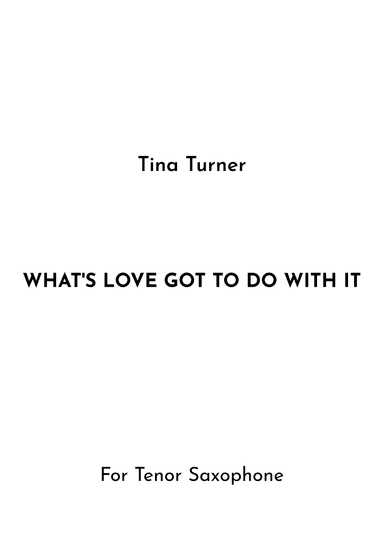 What's Love Got To Do With It (arr. Jireh J.)