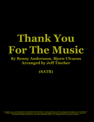 Thank You For The Music (arr. Jeff Tincher)