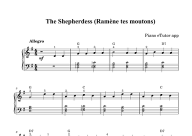 The Shepherdess (Ramene tes moutons) (folk song) - piano (arr. Piano eTutor app)