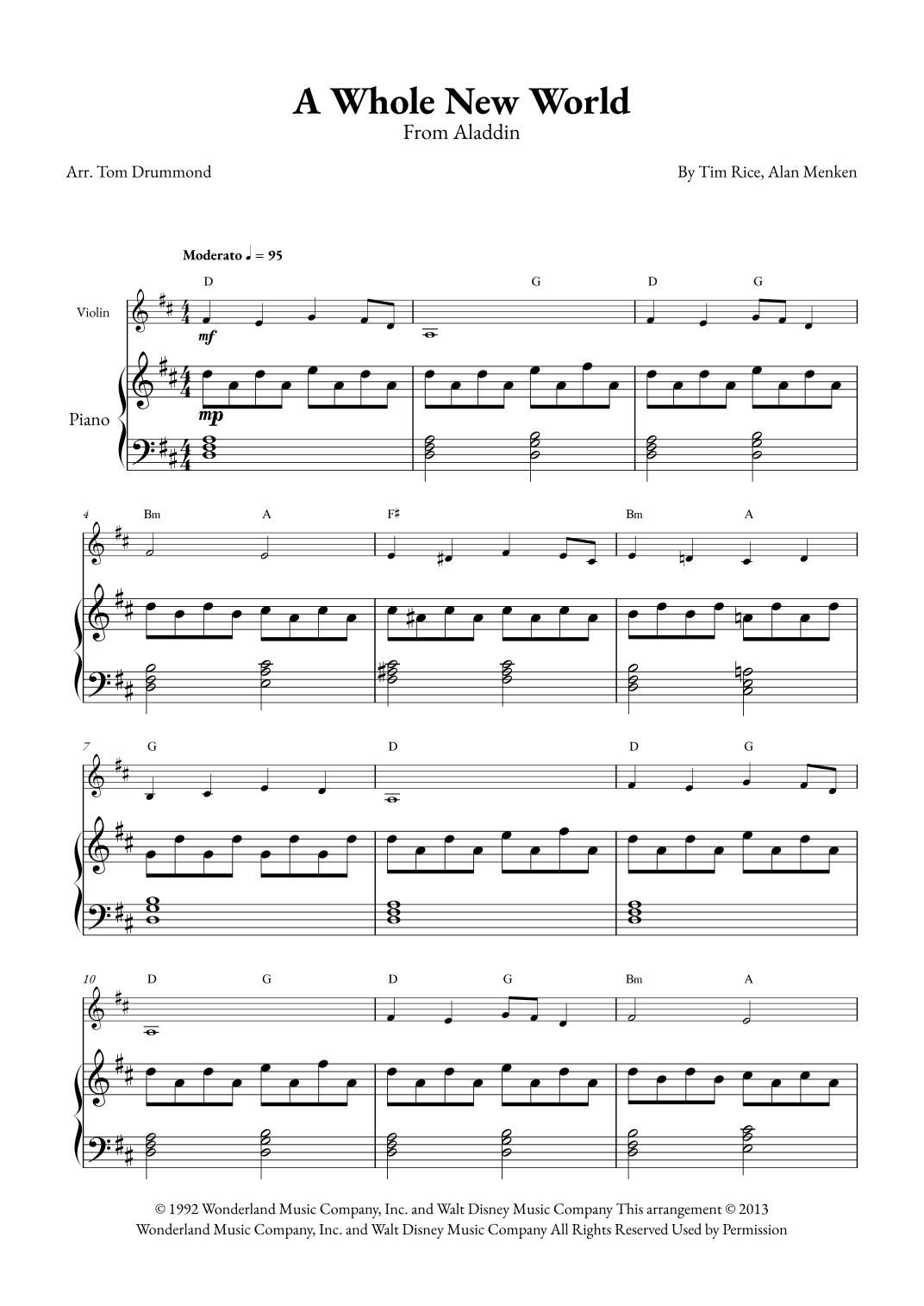 A Whole New World (arr. Tom Drummond)