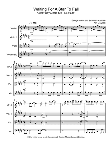 Waiting For A Star To Fall (arr. Etelka Nyilasi)