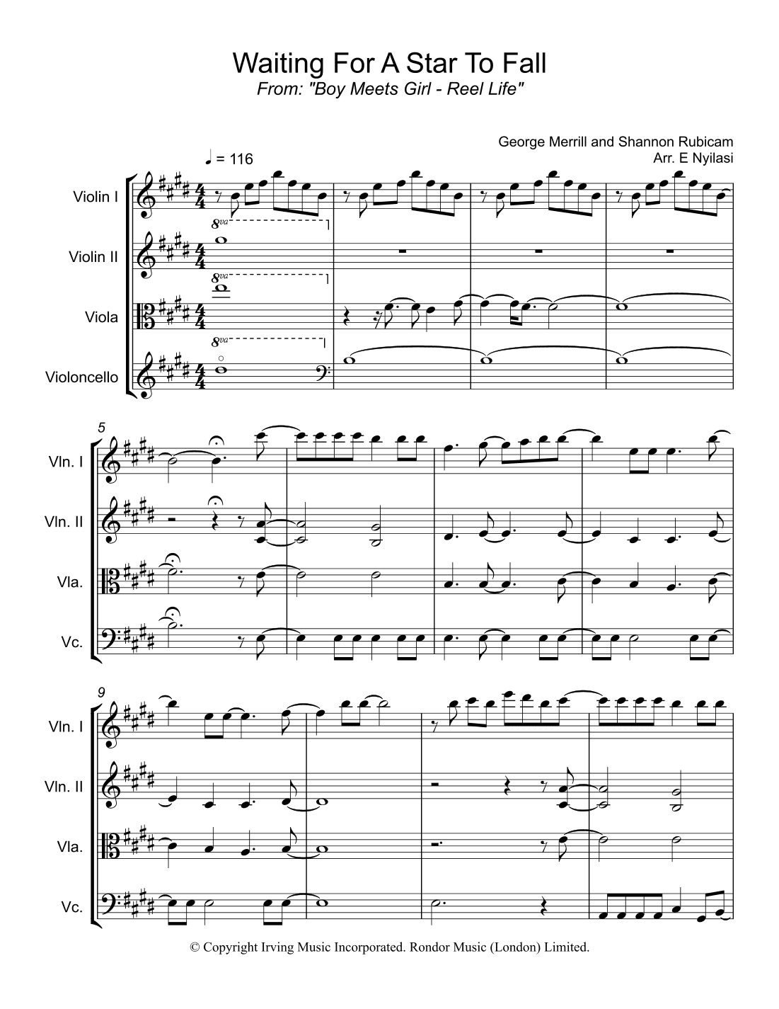 Waiting For A Star To Fall (arr. Etelka Nyilasi)