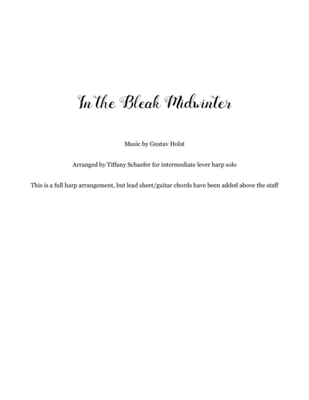 In The Bleak Midwinter: Intermediate Harp (arr. Tiffany Schaefer)