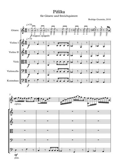 Pifilka - for Guitar and String Quintet