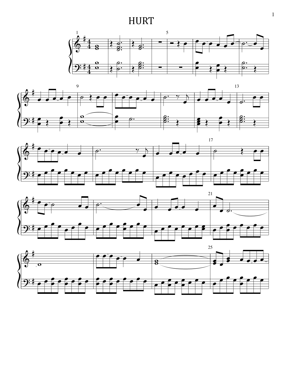 Hurt (arr. Lea Allyn Hughes)