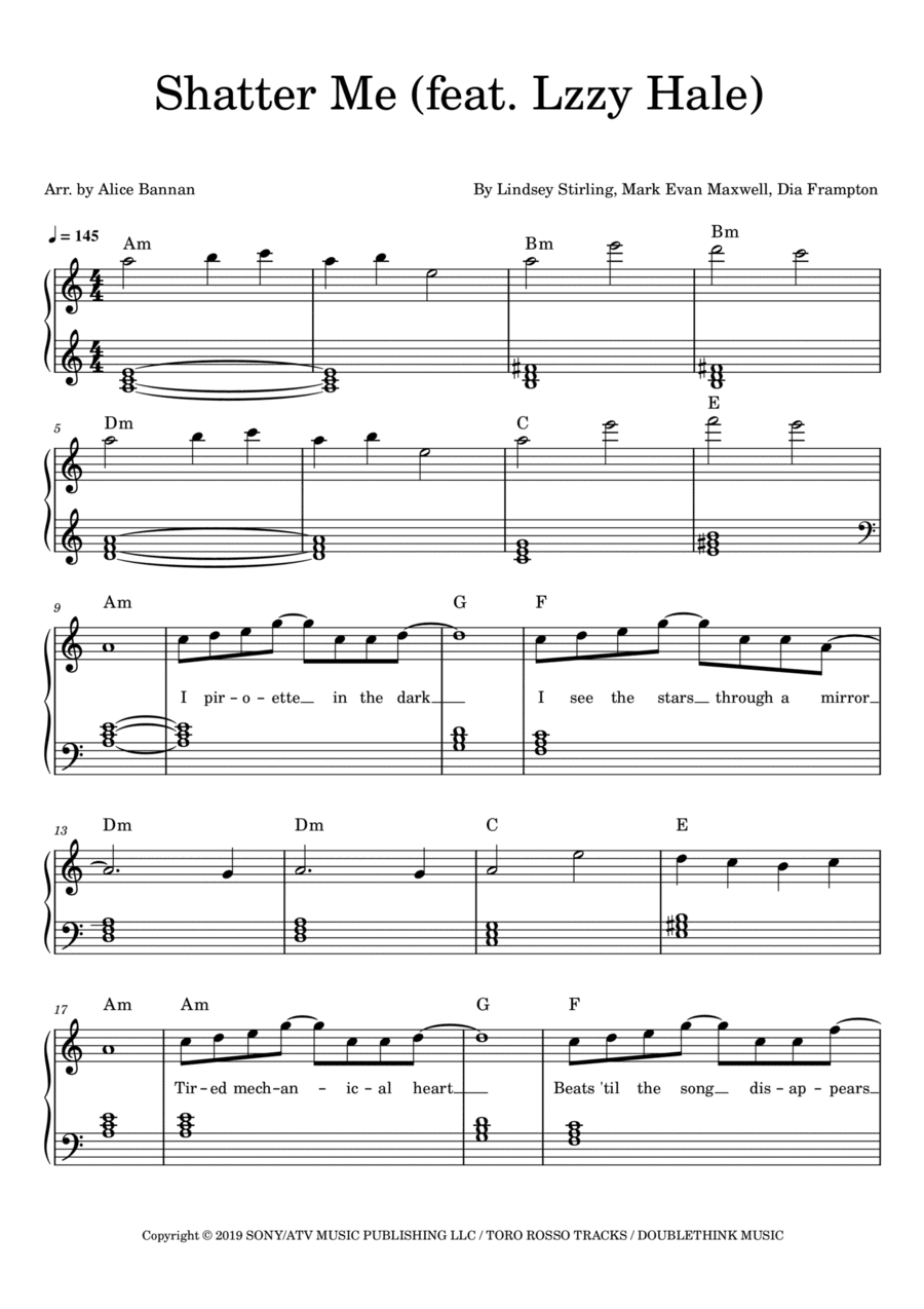 Shatter Me (arr. Alice Bannan)