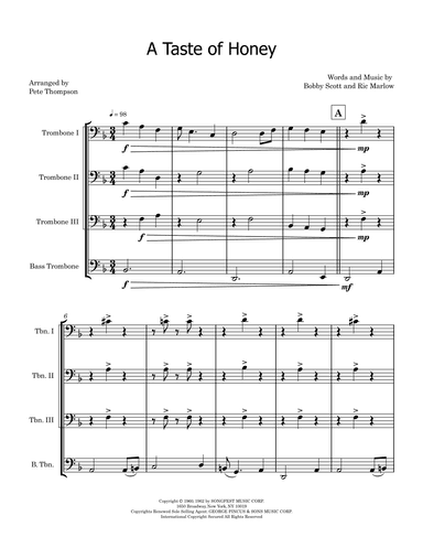 A Taste Of Honey (arr. Pete Thompson)