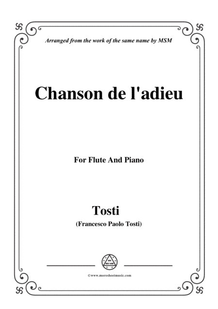 Tosti-Chanson de l'adieu, for Flute and Piano (arr. MSM)