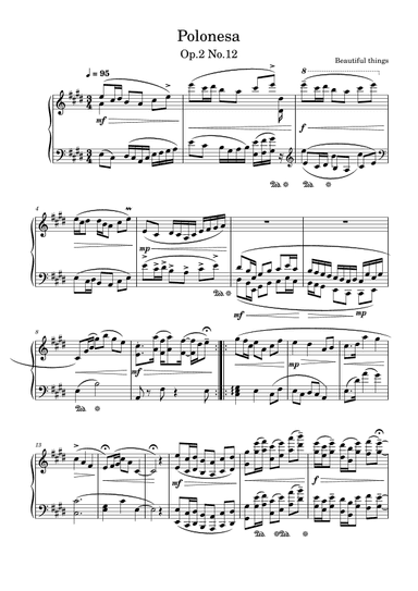 Polonesa en E Mayor -Beautiful things Op.2 No.12