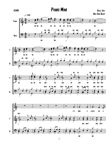 Piano Man (arr. William Brimer/AKA Will Dah Beast)