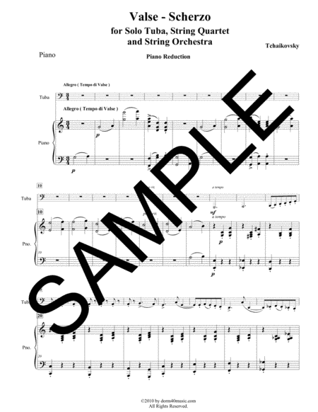 Valse-Scherzo for Tuba Soloist and Piano (arr. Dorm 40 Music)