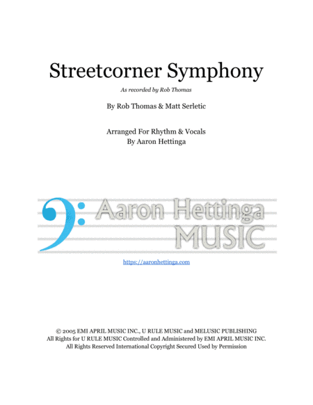 Streetcorner Symphony (arr. Aaron Hettinga)