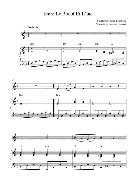 Entre Le Boeuf Et L'âne (arr. Kaiserin Rebecca)