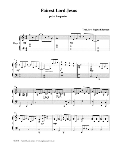 Fairest Lord Jesus - lever harp solo