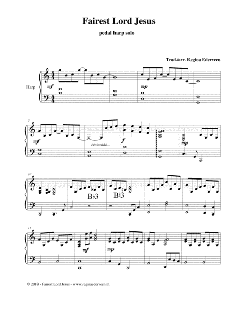 Fairest Lord Jesus - lever harp solo