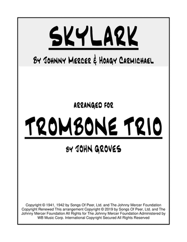 Skylark (arr. John Groves)