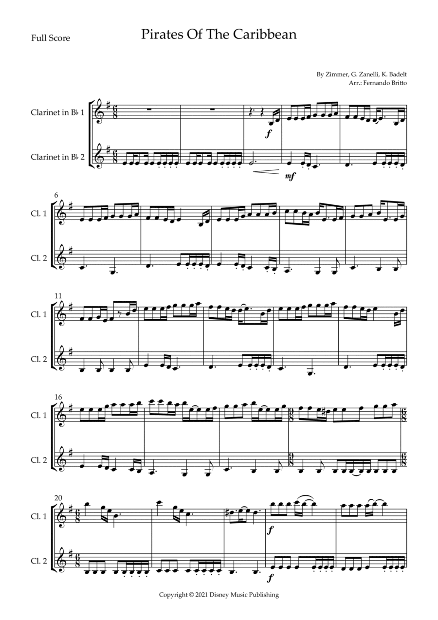 Pirates Of The Caribbean (arr. Fernando Britto)