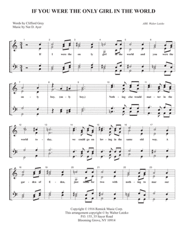 If You Were The Only Girl In The World (arr. Walter Latzko)