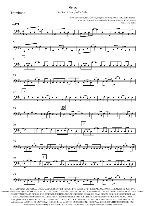 Stay (arr. Fabio Britto)