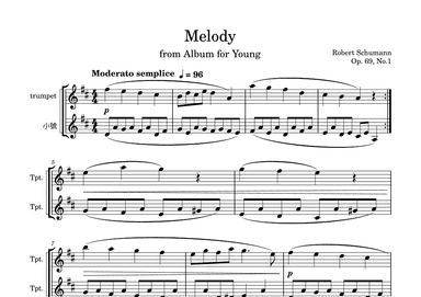 Melody from Album for Young (arr. Kin Leung)