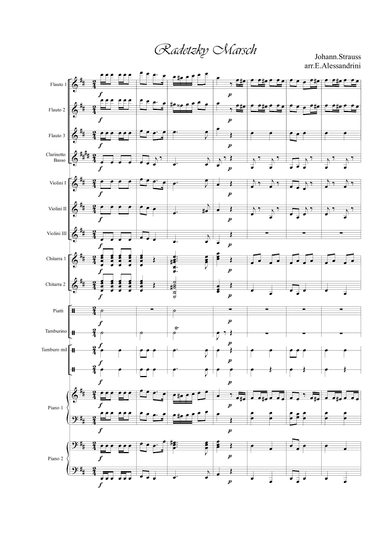 Radetzky Marsch. (only score) - Score Only (arr. Ester Alessandrini)