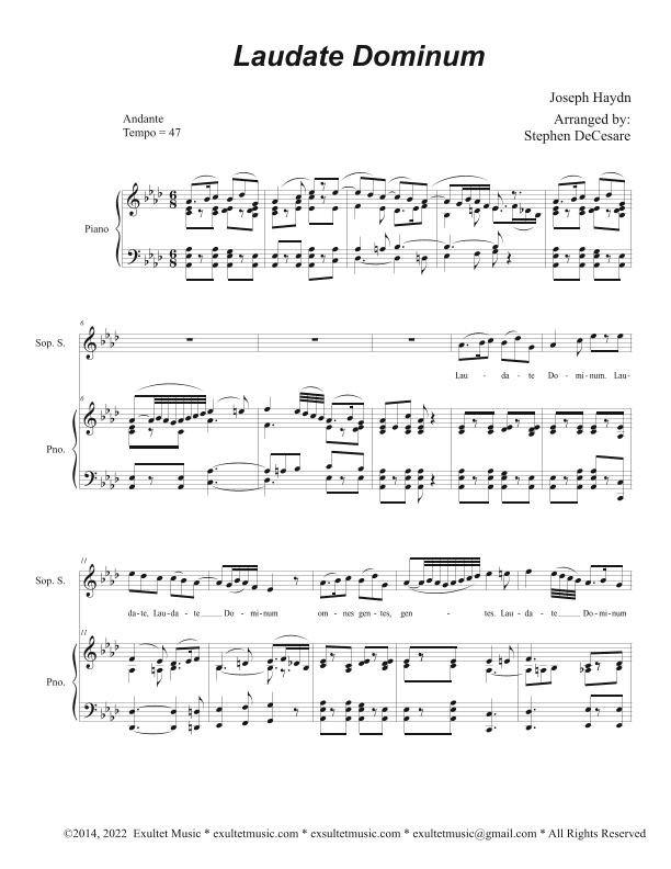 Laudate Dominum (Soprano Solo) (arr. Stephen DeCesare)
