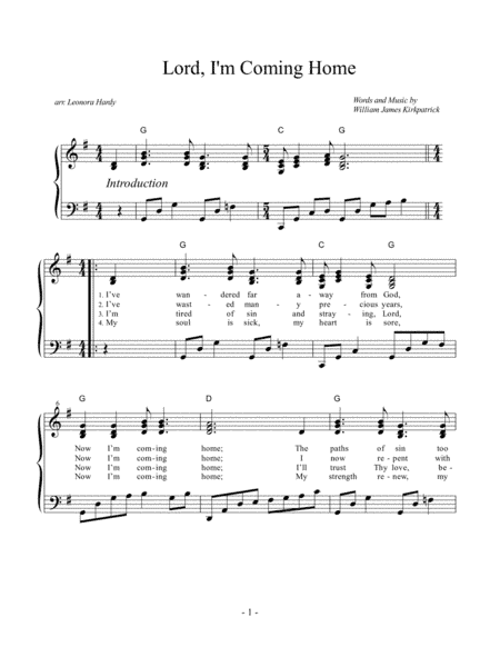 Lord, I'm Coming Home (arr. Leonora Hardy)