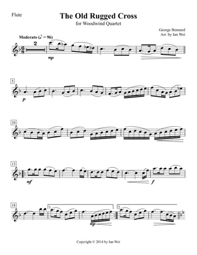 The Old Rugged Cross for Woodwind Quartet (arr. Ian Wei)