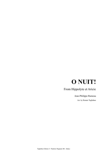 RAMEAU - La Nuit - for String Quartet - With Parts (arr. Renato Tagliabue)