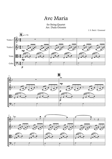 Ave Maria (String quartet - wedding) Bach - Gounod (arr. Duda Oriontte)