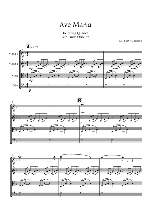 Ave Maria (String quartet - wedding) Bach - Gounod (arr. Duda Oriontte)