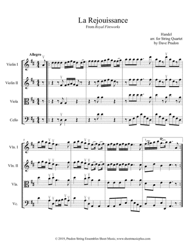 La Rejouissance for String Quartet (arr. Dave Prudon)