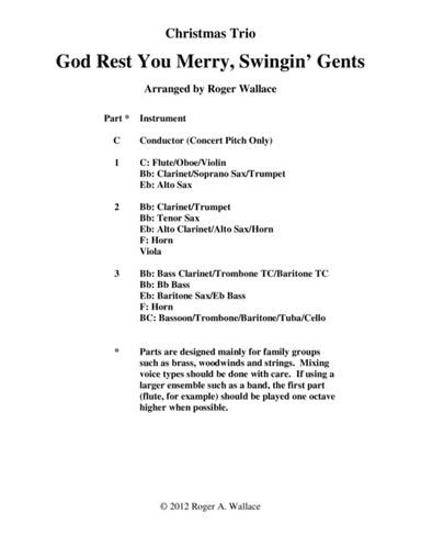God Rest You Merry, Gentlemen (Mixed Trio) (arr. Roger Wallace)
