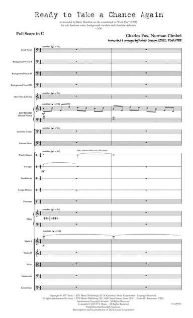Ready To Take A Chance Again (arr. Patrick Sheehan)